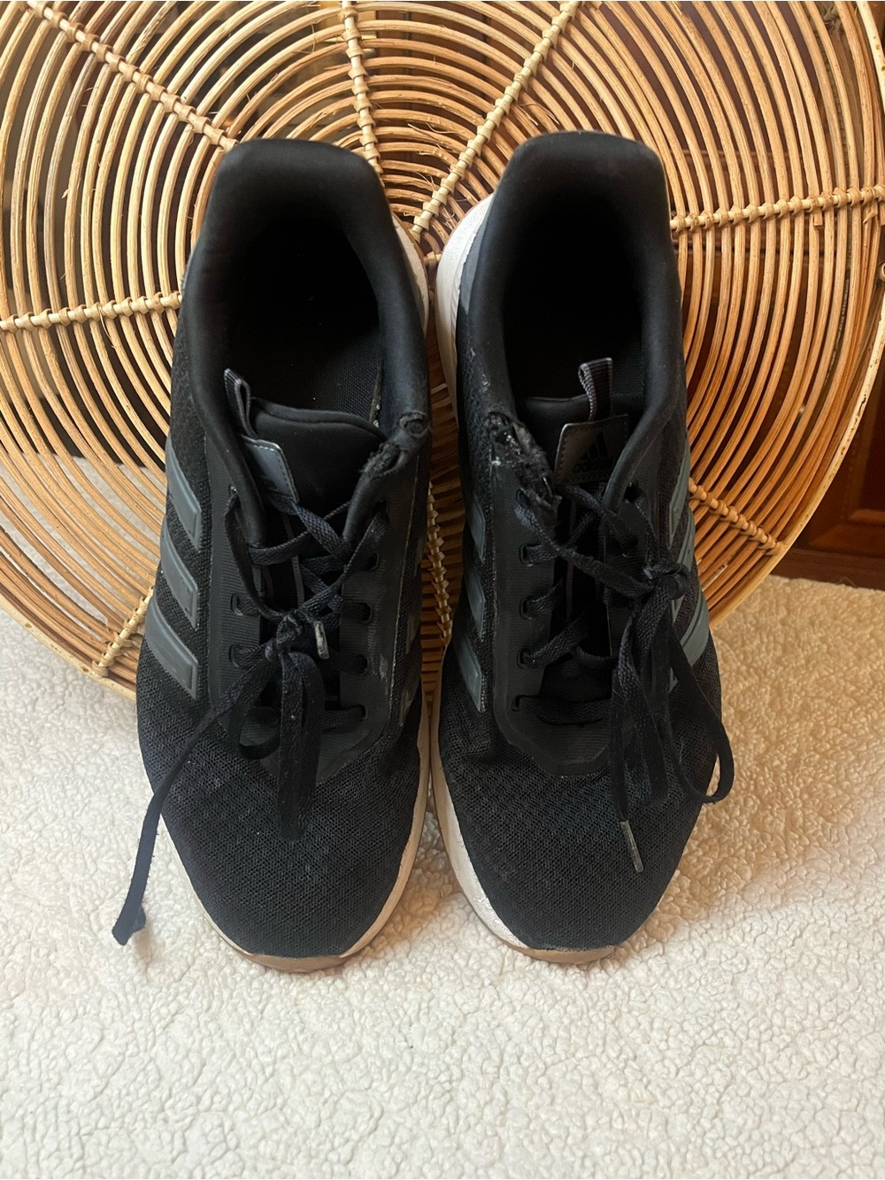 adidas Black Athletic Running Shoes with White Midsole - Picture 9 of 9